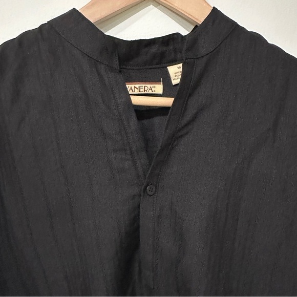 Havanera Popover Band Collar Long Sleeve Shirt Black Size Medium NEW WITH TAGS - Picture 3 of 7